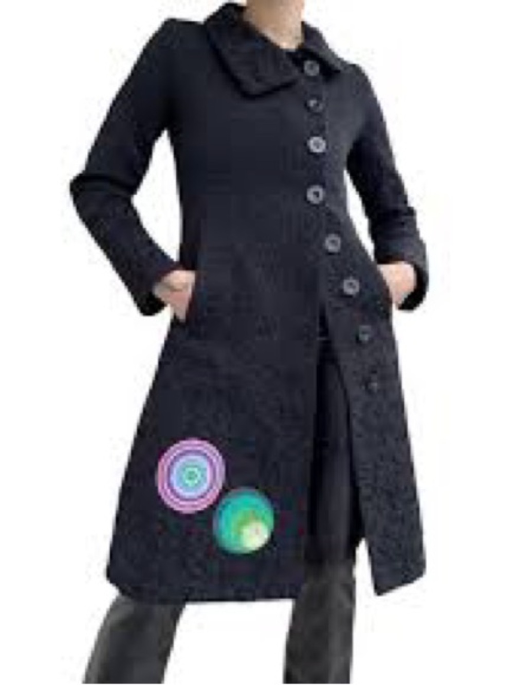 DESIGUAL embroidered dragon pea coat! Vintage 2000 Y2K
